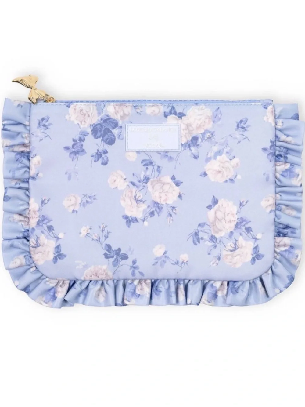 LoveShackFancy x Target whisper blue ruffle accessory pouch